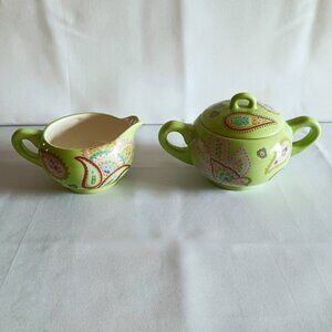 Vintage Celebration Passio Vida Ceramic Lidded Sugar Bowl and Creamer